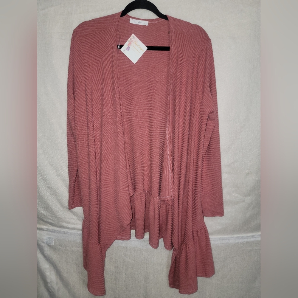 Ces Femme Women's Large Pink Sweater Cardigan
